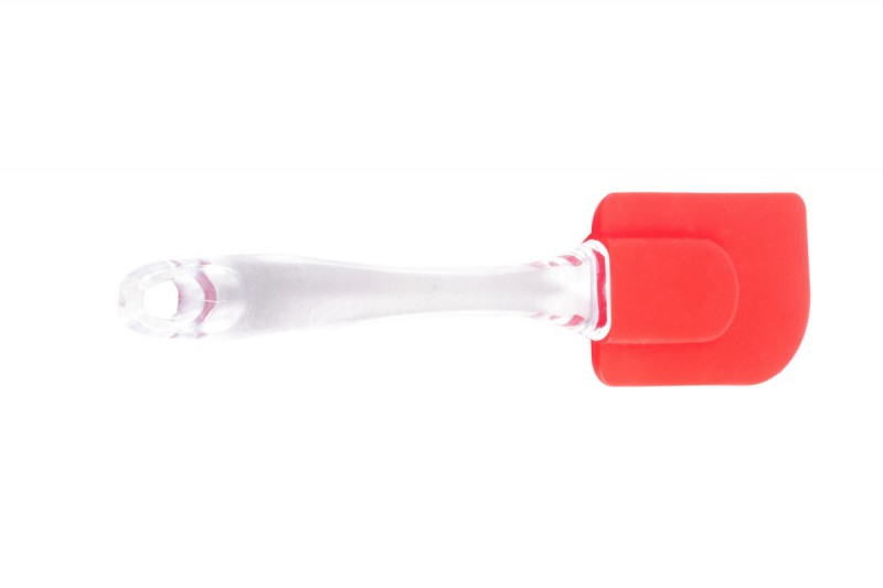 ESPATULA DE SILICONE VERMELHO 24,5CM-CABO ACRILICO