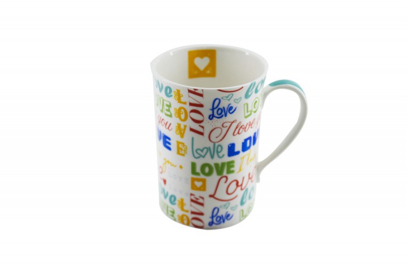 CANECA BONE CHINA ERANE - LOVE 320 ML
