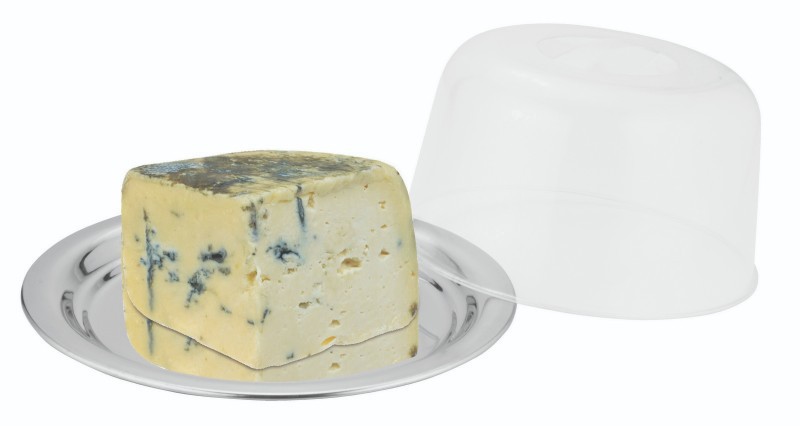 PORTA QUEIJO INOX 21 CM-TAMPA EM ACRILICO REDONDO