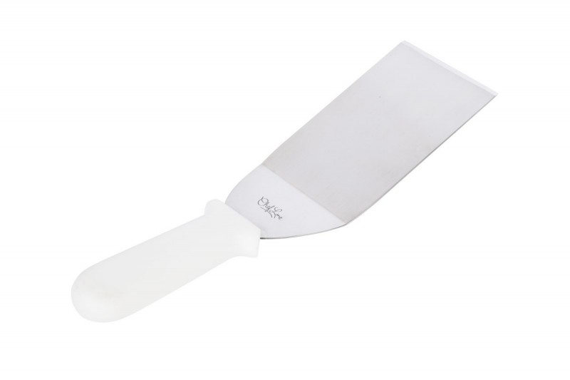 ESPATULA CURVA 3'' - CABO PP BRANCO 30 CM