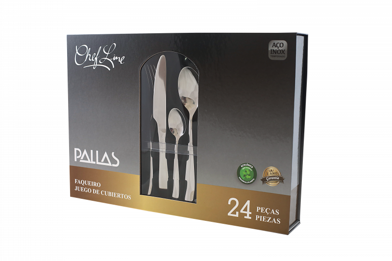 FAQUEIRO INOX COM FACA MESA 24 PECAS
