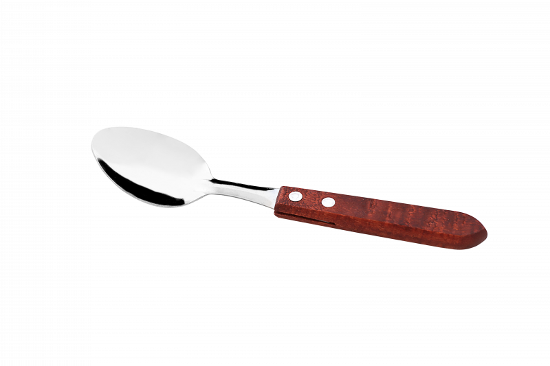 COLHER DE MESA INOX - CABO MADEIRA