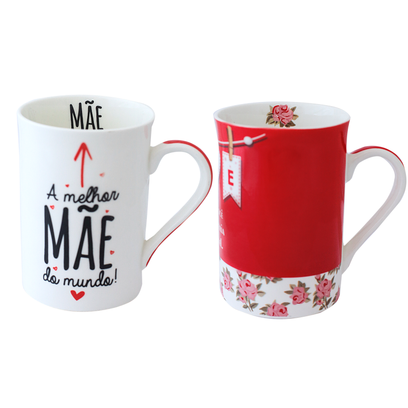 CANECA BONE CHINA ERANE - MAES AMOR (2 MIX) 320 ML