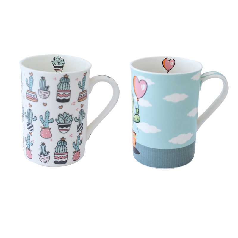 CANECA BONE CHINA ERANE - CACTOS (2 MIX) 320 ML