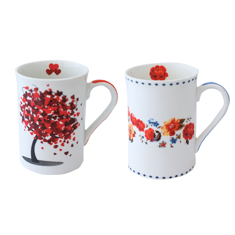 CANECA BONE CHINA ERANE - FLORES (2 MIX) 320 ML