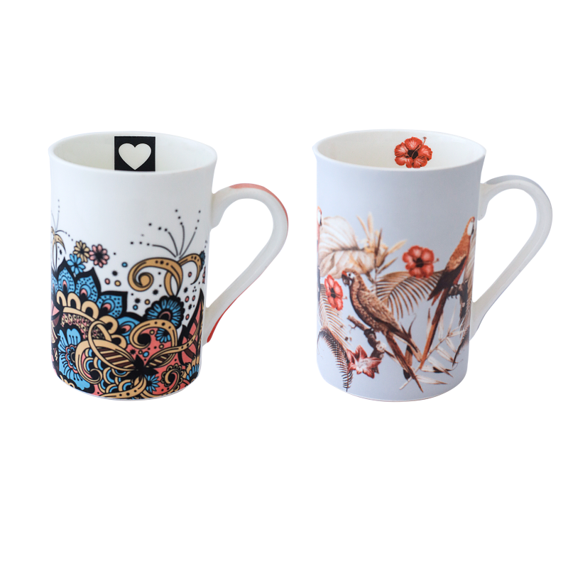 CANECA BONE CHINA ERANE - ABSTRATO (2 MIX) 320ML