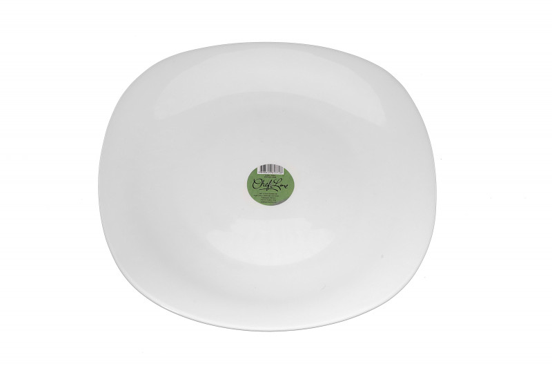 PRATO RASO QUADRADO OPALINE TEMPERADO 27,8 CM D.
