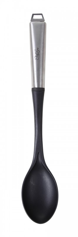 COLHER DE SERVIR DE NYLON PRETA 36 CM - CABO INOX