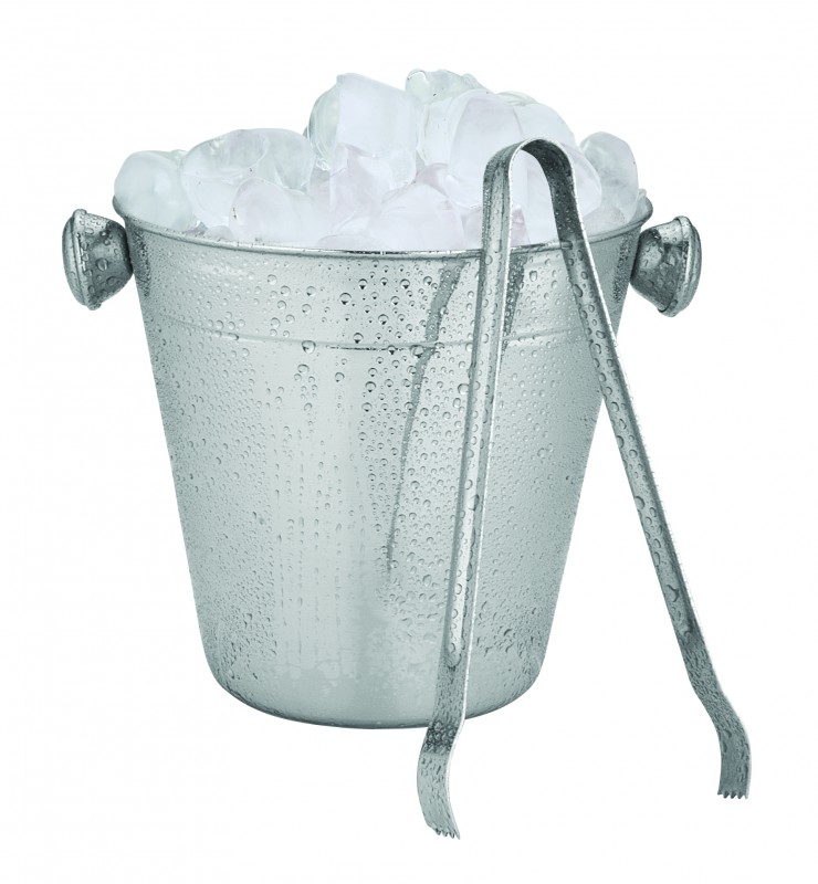 BALDE PARA GELO 14 CM COM PINCA PEGADOR INOX 1,4L
