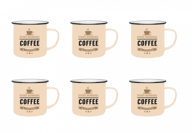 JOGO DE CANECAS DE CERAMICA 6 PCS PARA CAFE 60 ML