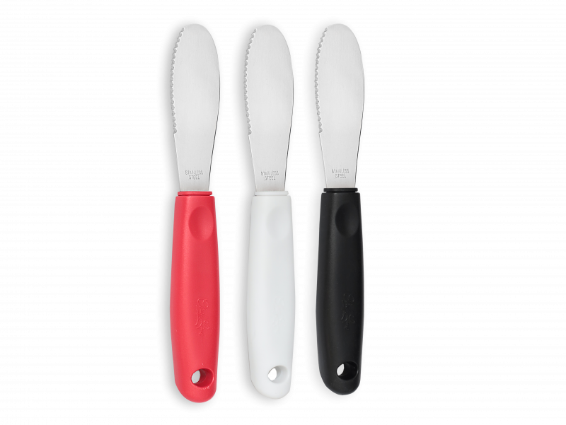 ESPATULA MANTEIGA INOX 20CM COM CABO PP - 3 MIX
