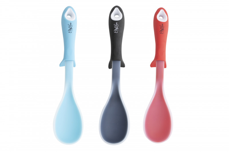COLHER DE SERVIR DE SILICONE 35 CM - 3 MIX